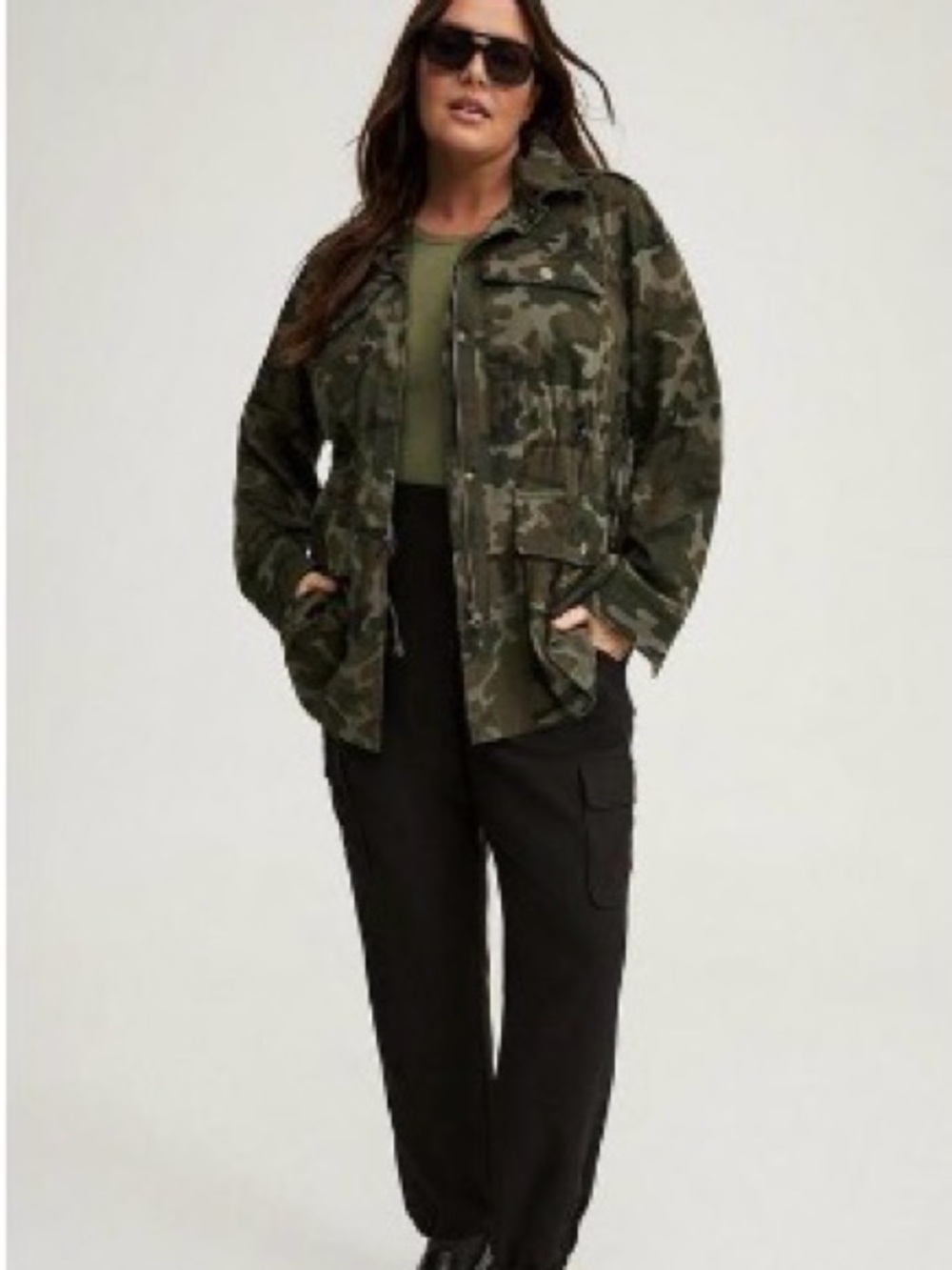 torrid Olive Camo Utility Jacket